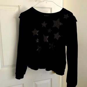 Xl black sweatshirt with glitter star detail super cute worn twice